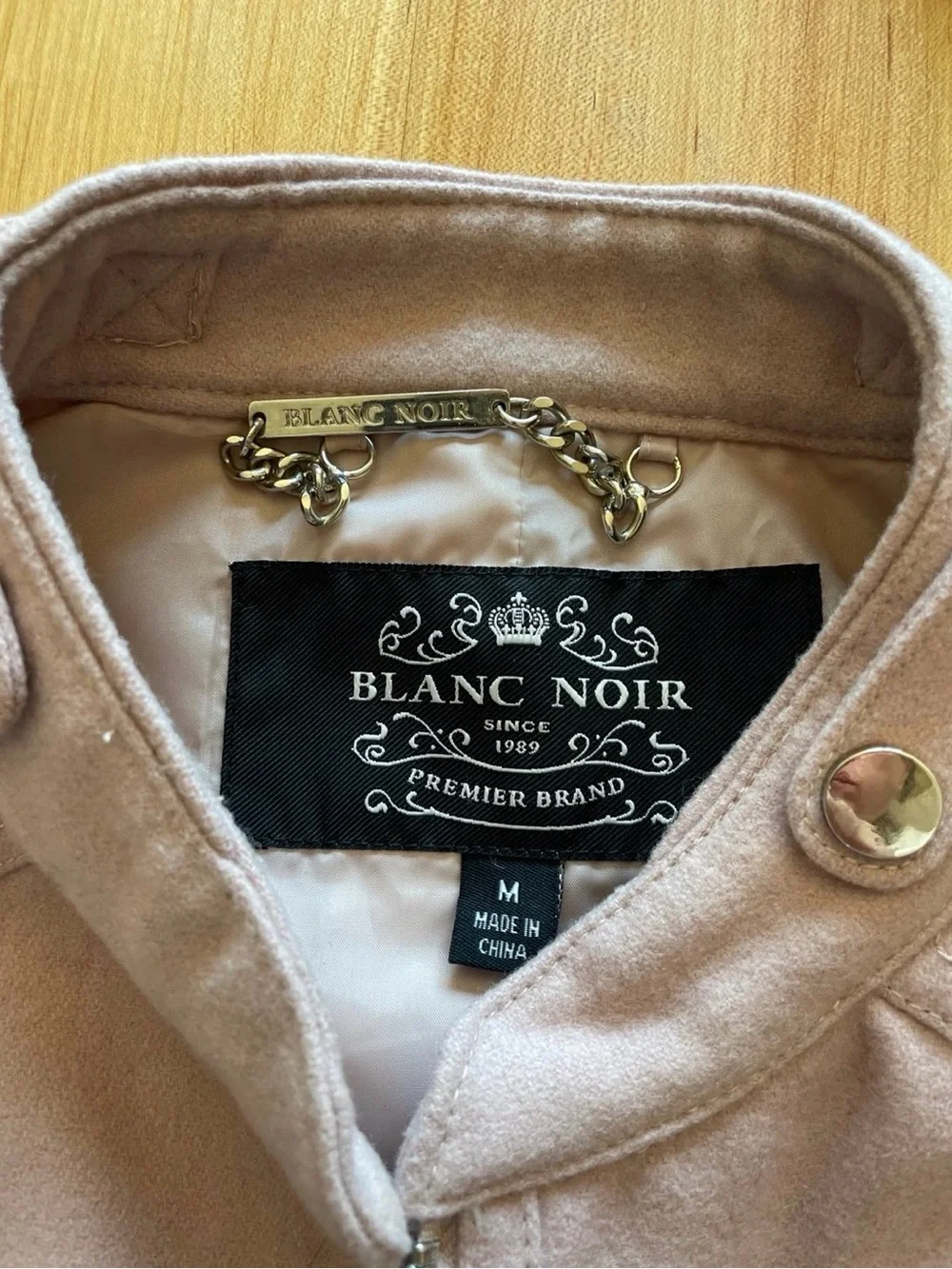 blanc noir Pale Blush Zip-Front Tailored Jacket
